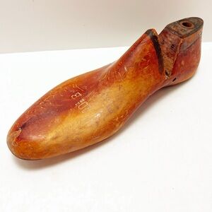 Antique Wooden Shoe Cobbler Last Mold Men’s size 10.5 Mid Century Modern